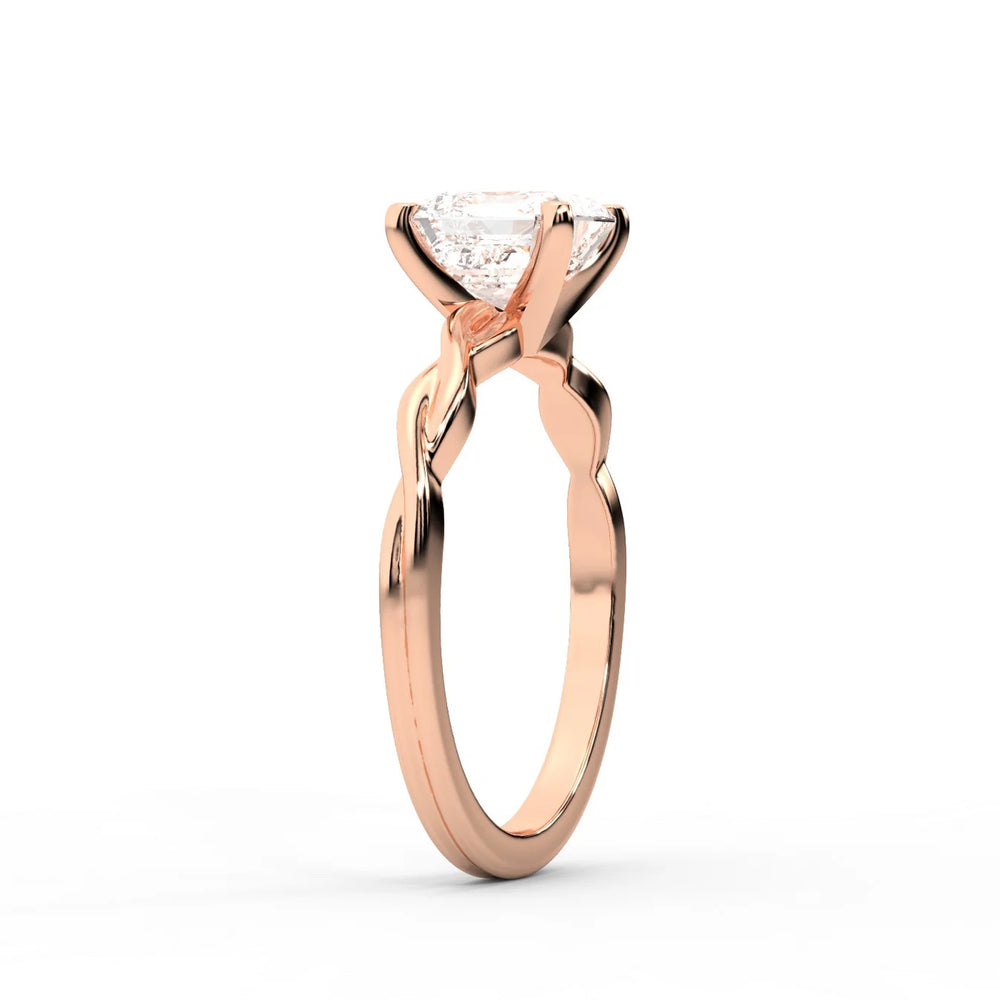Iris Twist Asscher Diamond Engagement Ring