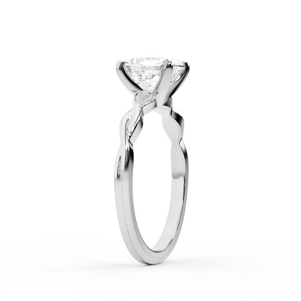 Iris Twist Asscher Diamond Engagement Ring