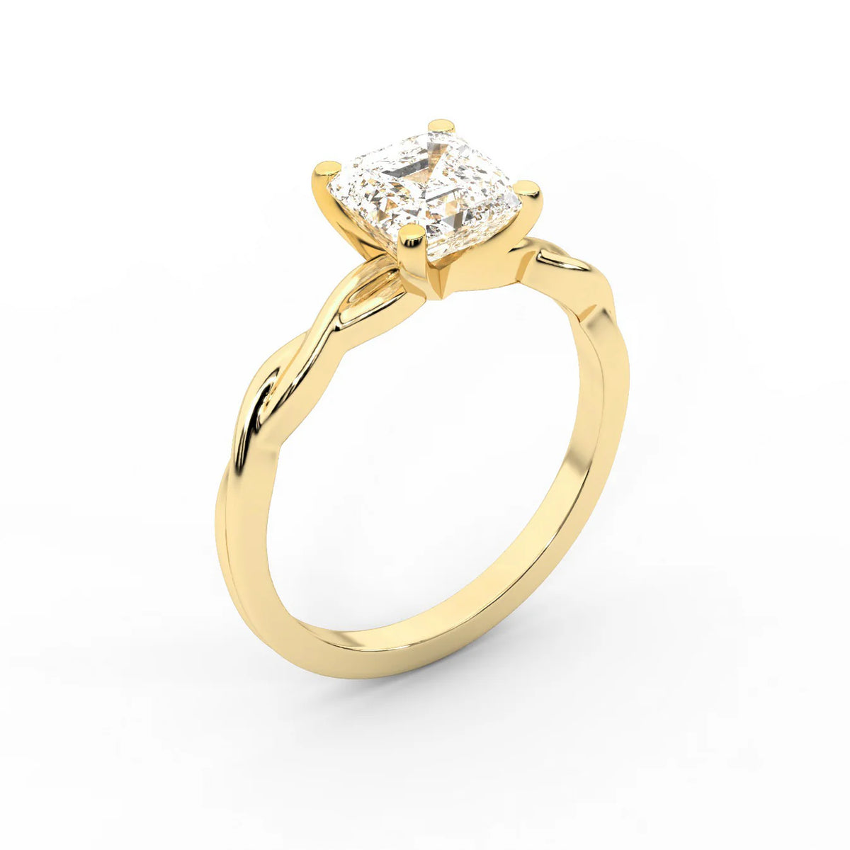 Iris Twist Asscher Diamond Engagement Ring