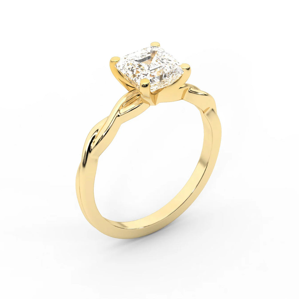 Iris Twist Asscher Diamond Engagement Ring