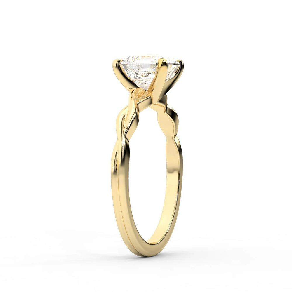 Iris Twist Asscher Diamond Engagement Ring