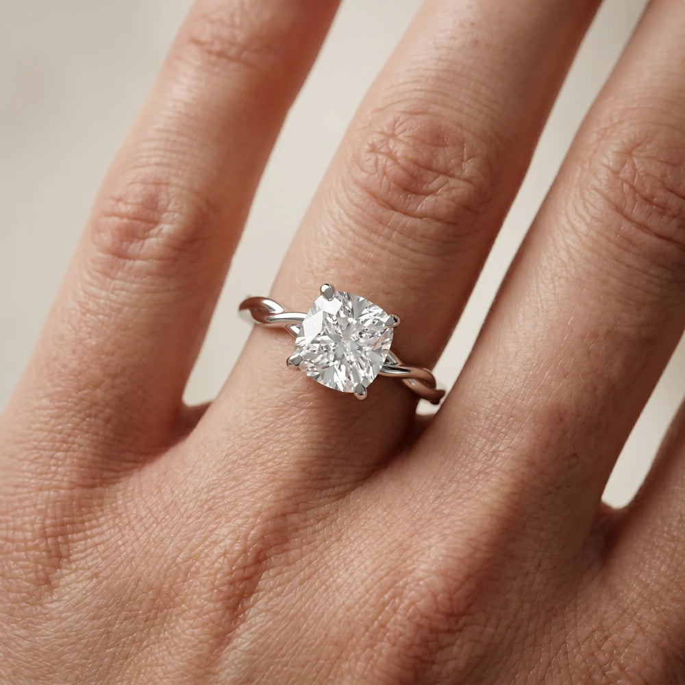 Iris Twist Asscher Diamond Engagement Ring