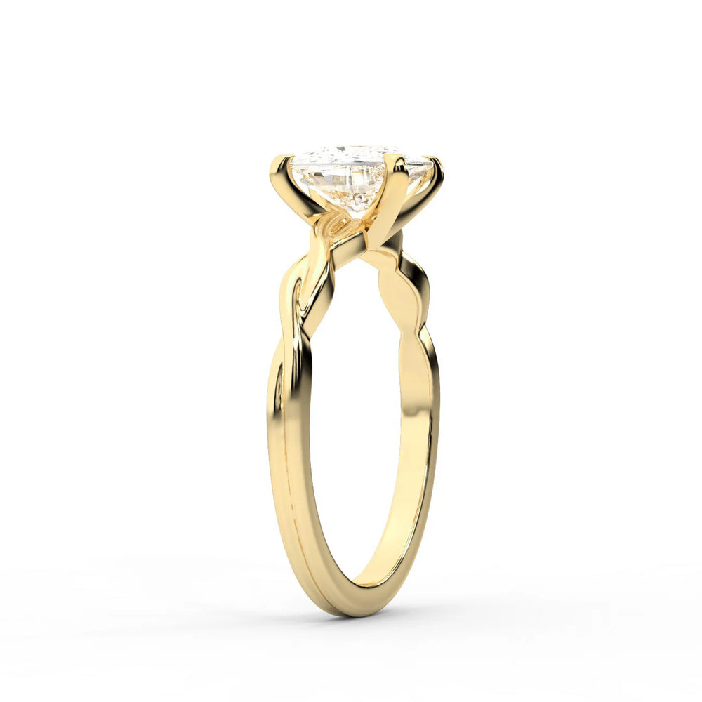 Iris Twist Asscher Diamond Engagement Ring