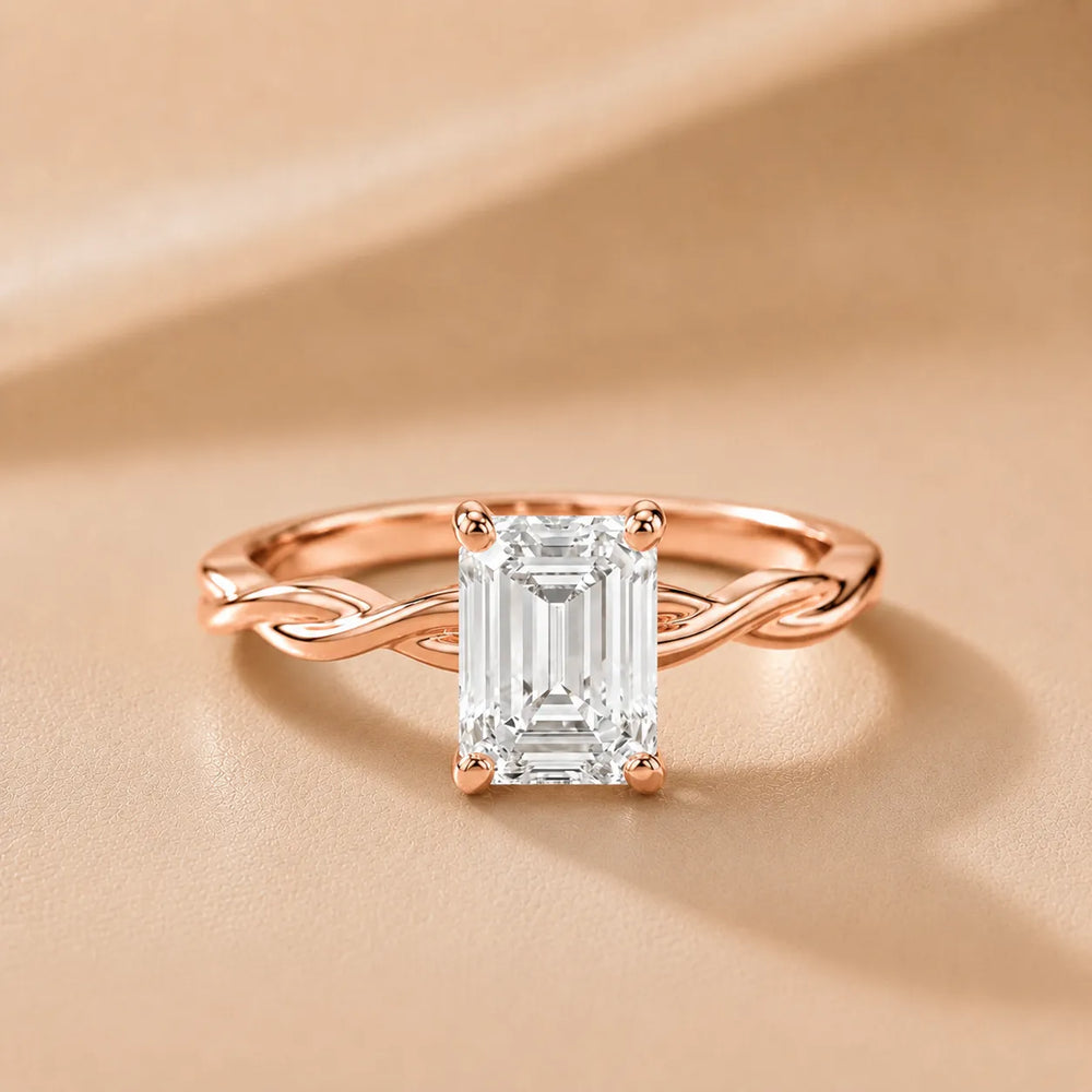 Iris Twist Asscher Diamond Engagement Ring