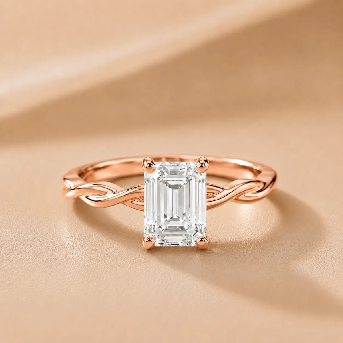 Iris Twist Asscher Diamond Engagement Ring