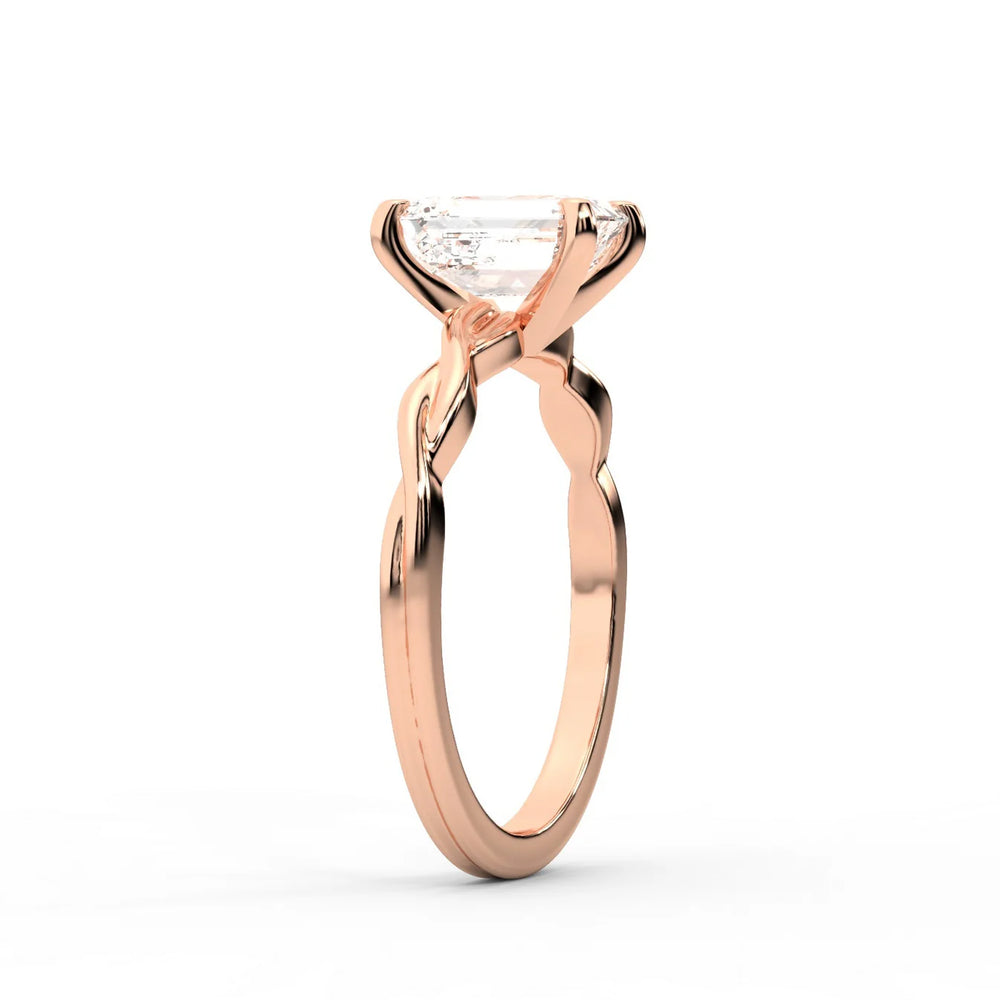 Iris Twist Asscher Diamond Engagement Ring