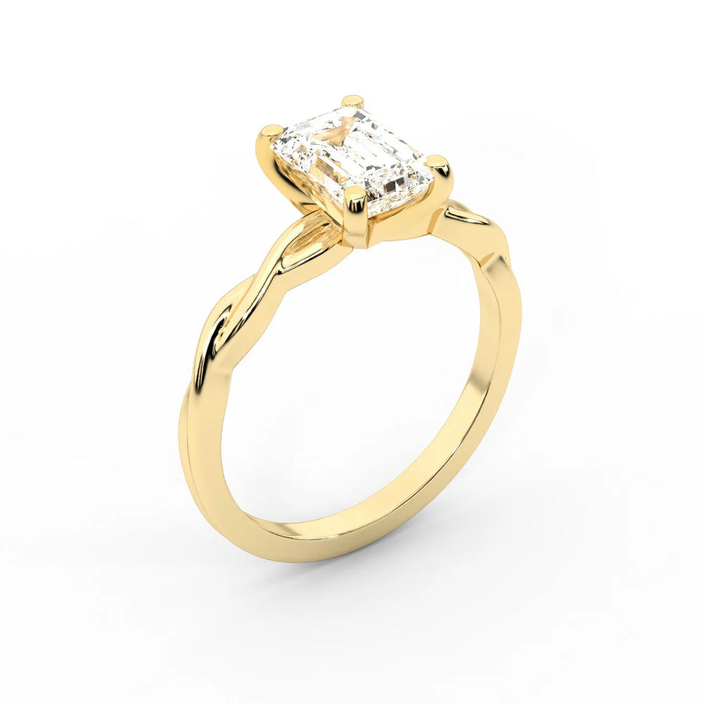Iris Twist Asscher Diamond Engagement Ring