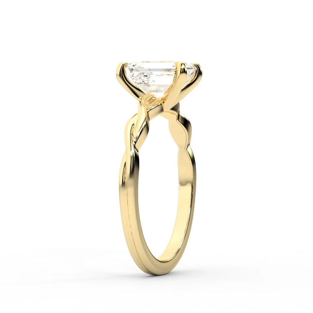 Iris Twist Asscher Diamond Engagement Ring