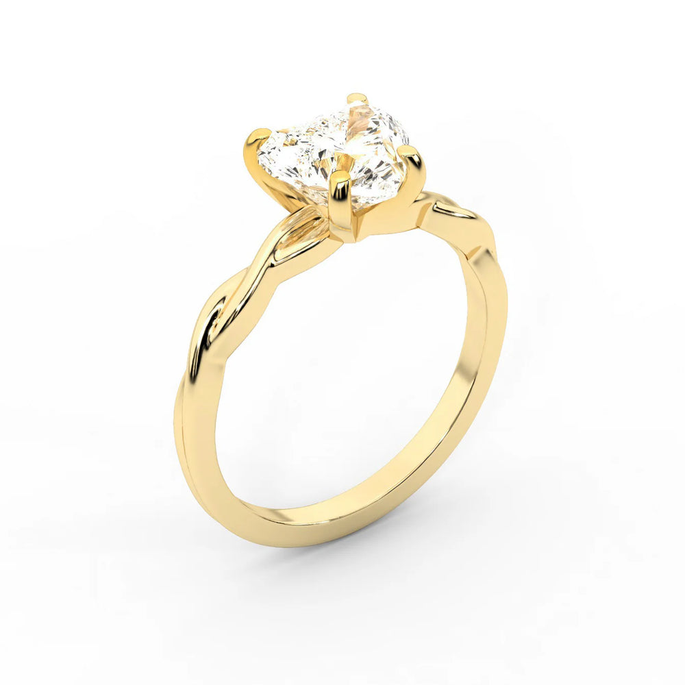 Iris Twist Asscher Diamond Engagement Ring