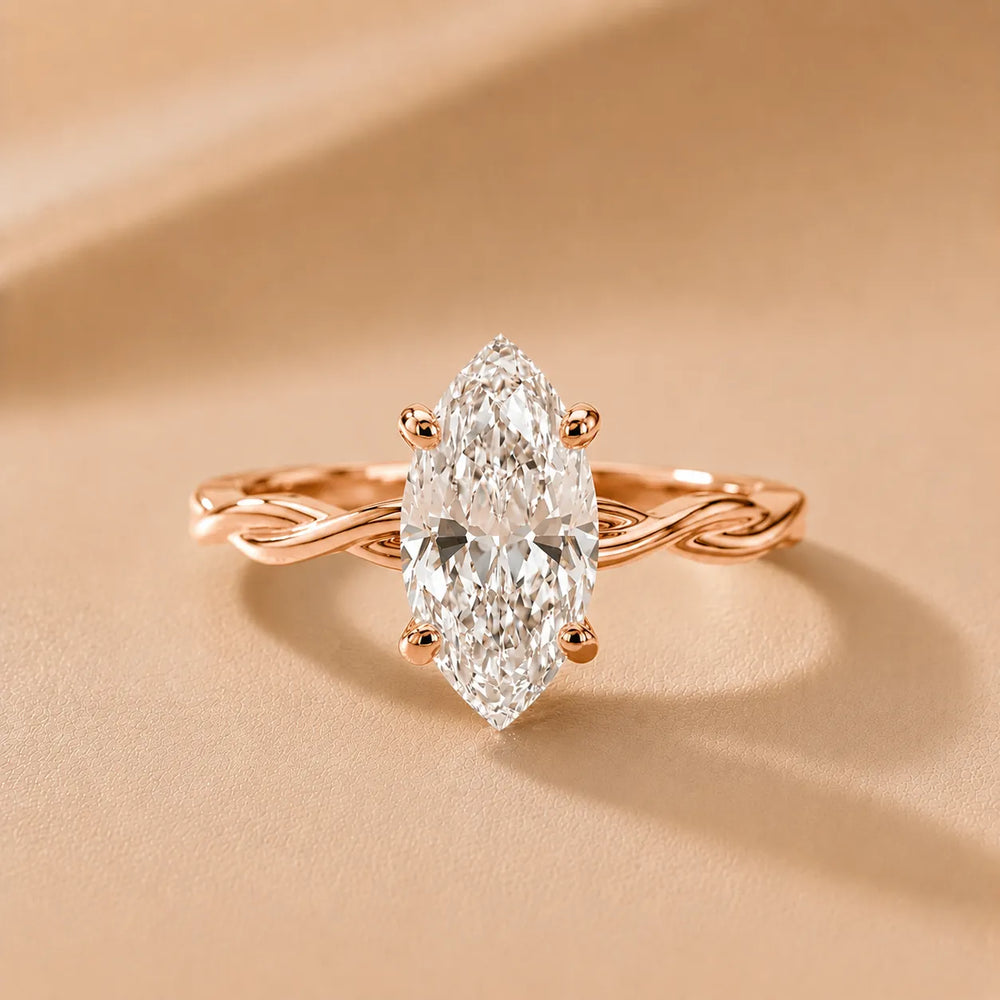 Iris Twist Asscher Diamond Engagement Ring