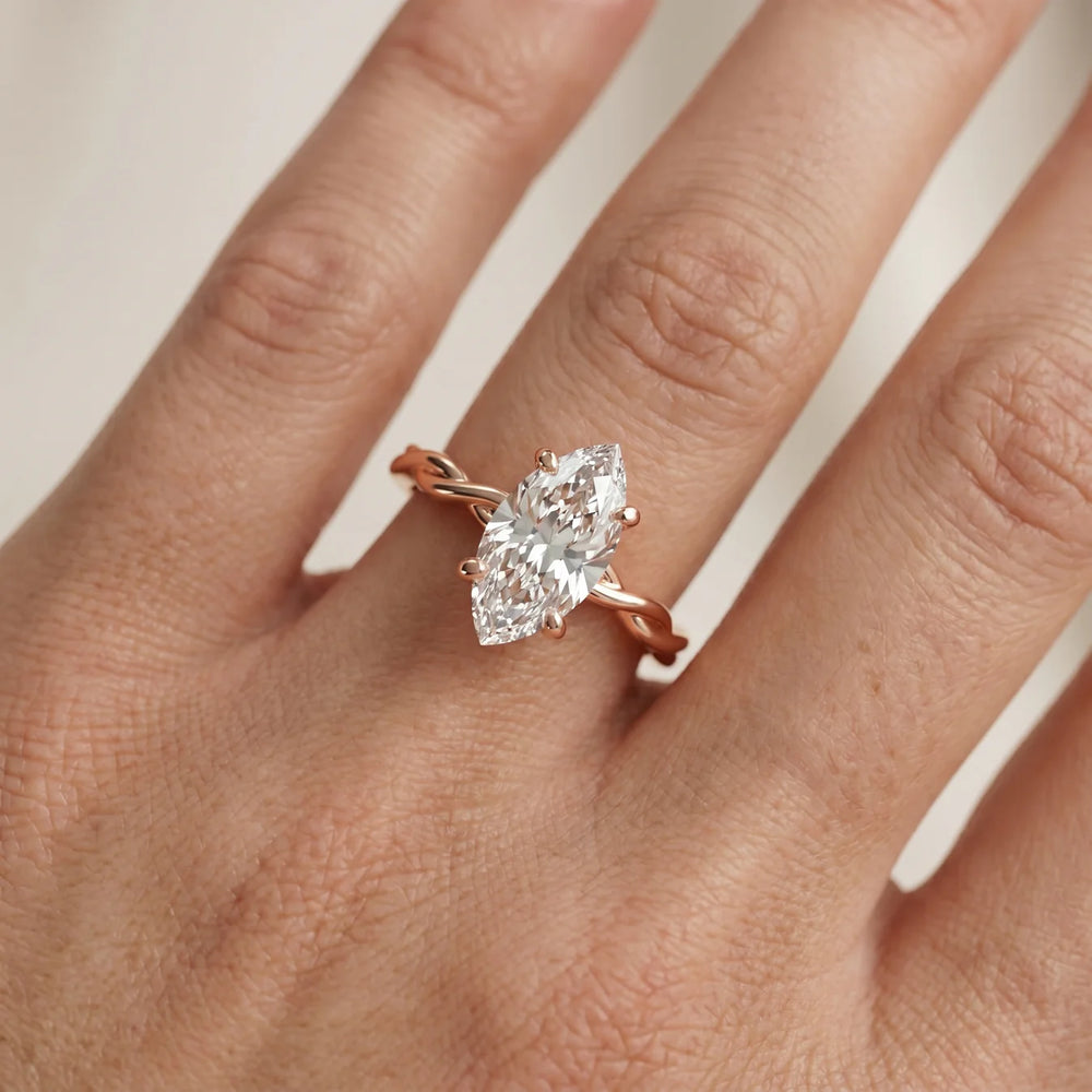 Iris Twist Asscher Diamond Engagement Ring