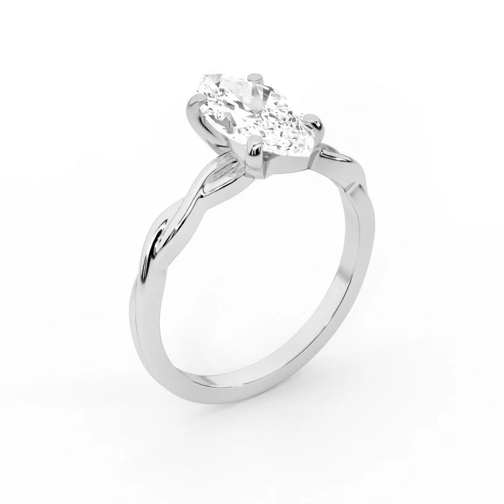 Iris Twist Asscher Diamond Engagement Ring