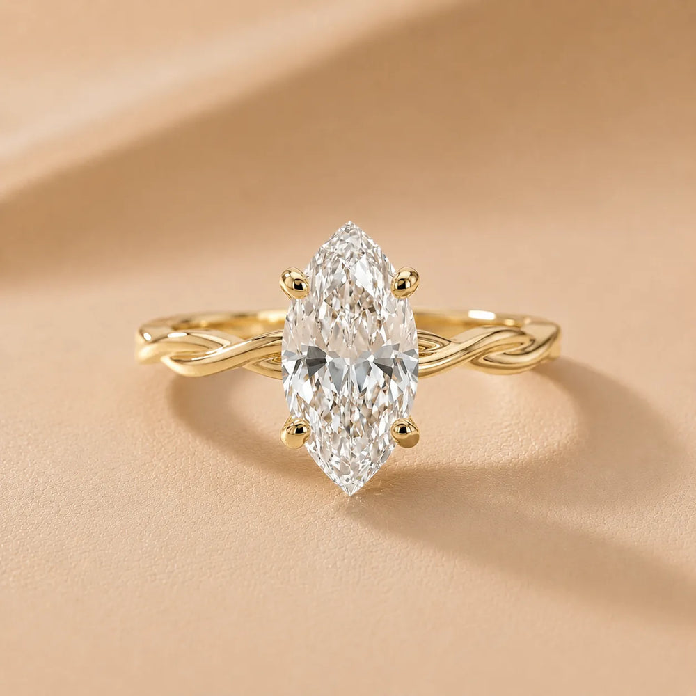 Iris Twist Asscher Diamond Engagement Ring