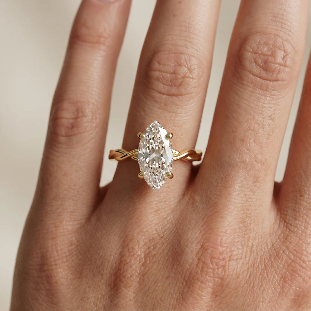 Iris Twist Asscher Diamond Engagement Ring