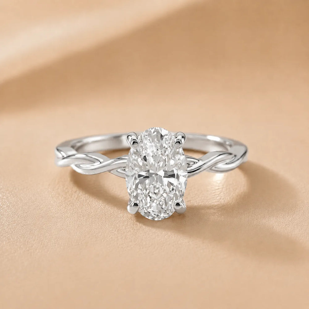 Iris Twist Asscher Diamond Engagement Ring