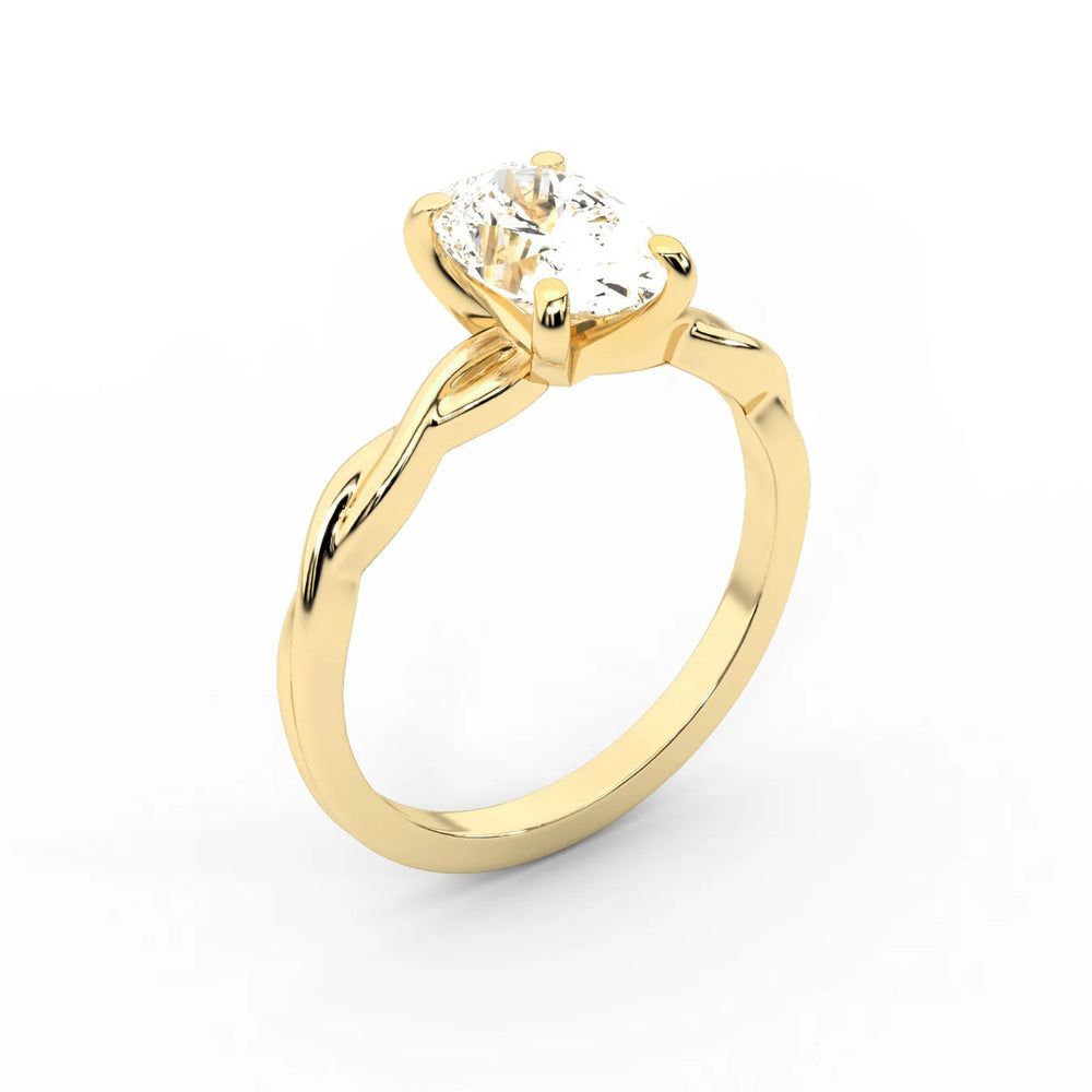 Iris Twist Asscher Diamond Engagement Ring