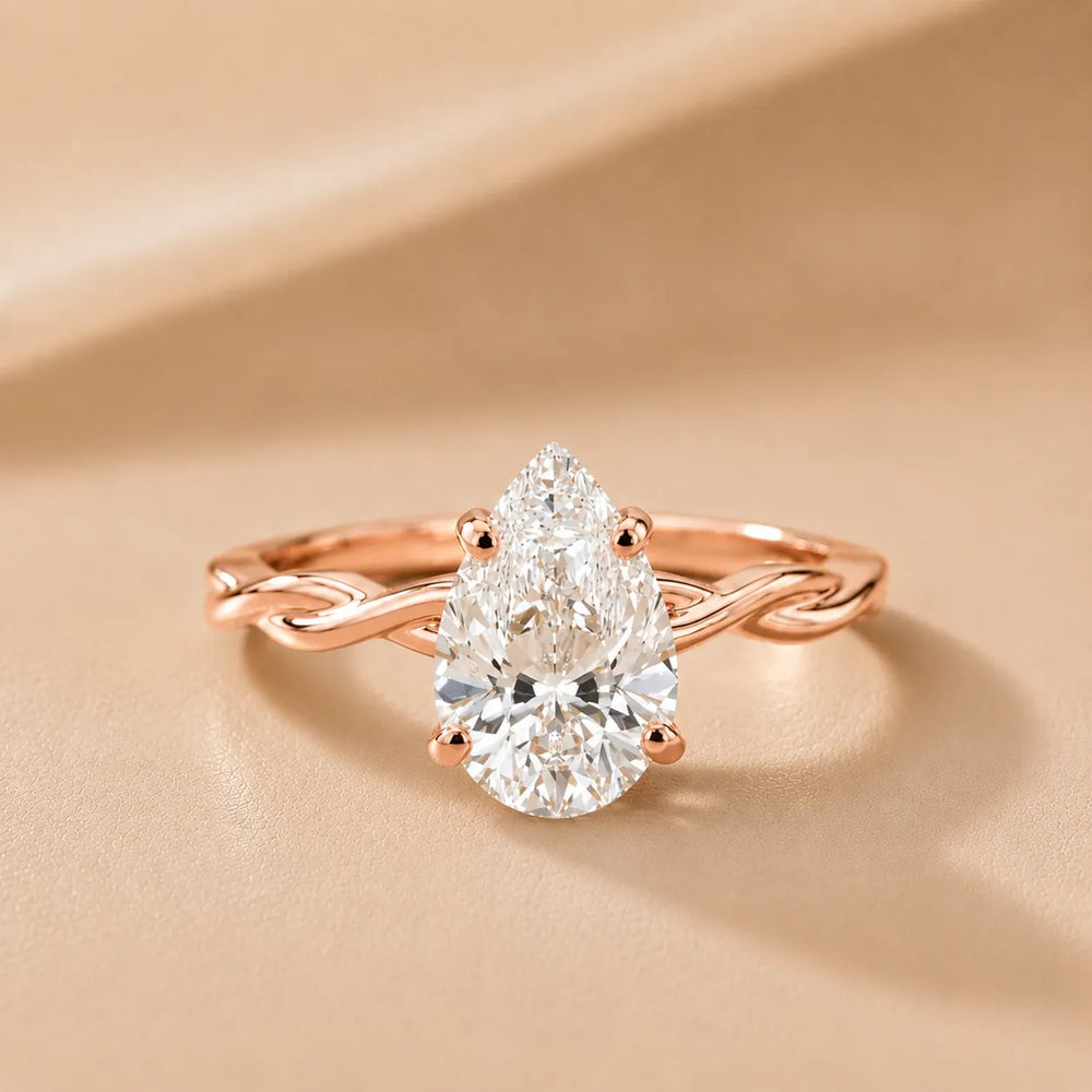 Iris Twist Asscher Diamond Engagement Ring