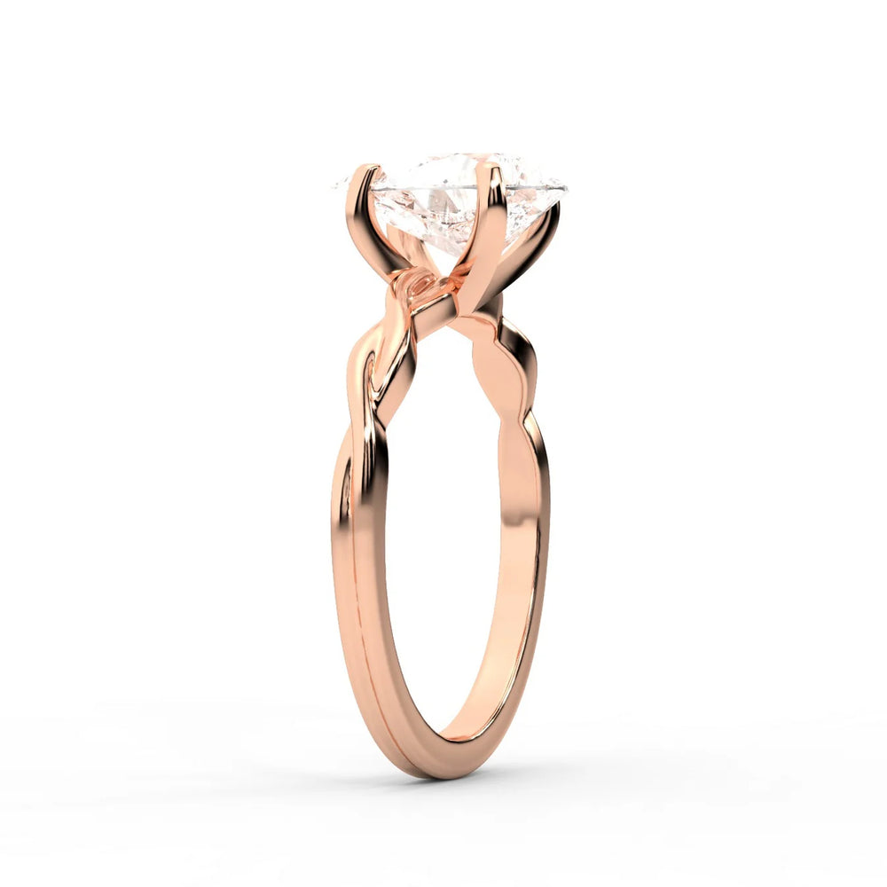 Iris Twist Asscher Diamond Engagement Ring
