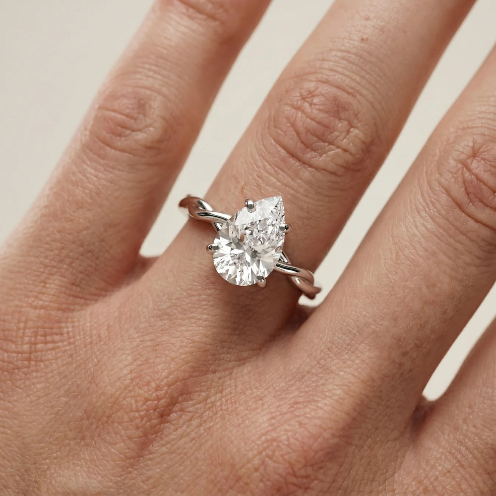 Iris Twist Asscher Diamond Engagement Ring