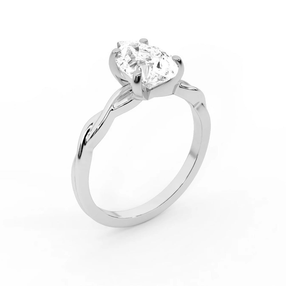 Iris Twist Asscher Diamond Engagement Ring