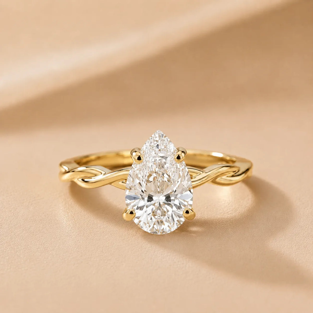 Iris Twist Asscher Diamond Engagement Ring