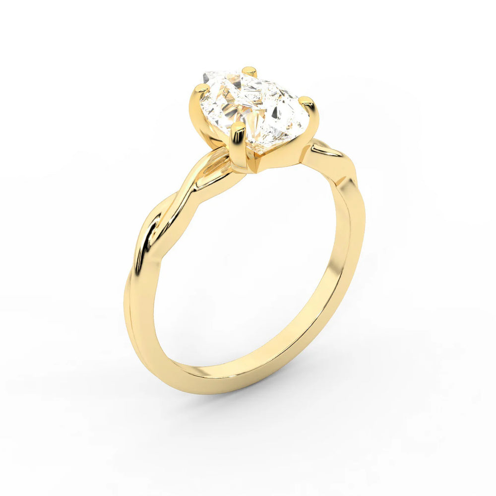 Iris Twist Asscher Diamond Engagement Ring