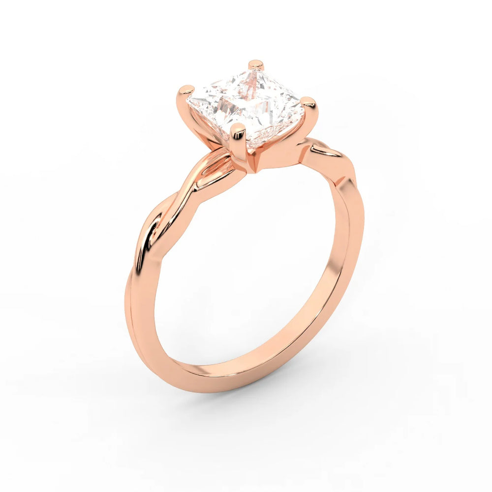 Iris Twist Asscher Diamond Engagement Ring