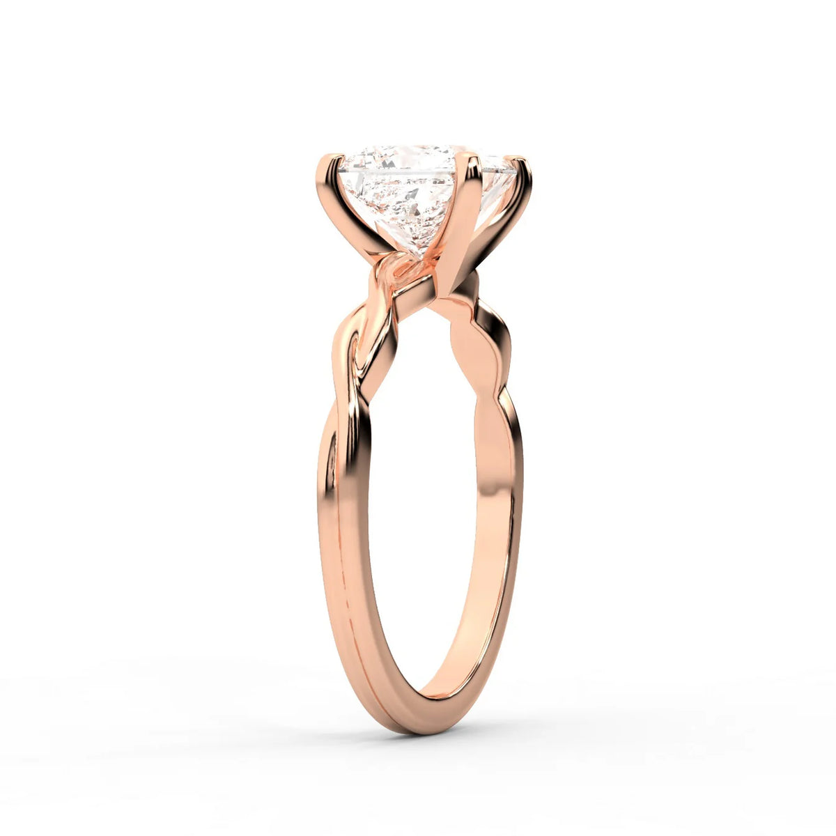 Iris Twist Asscher Diamond Engagement Ring