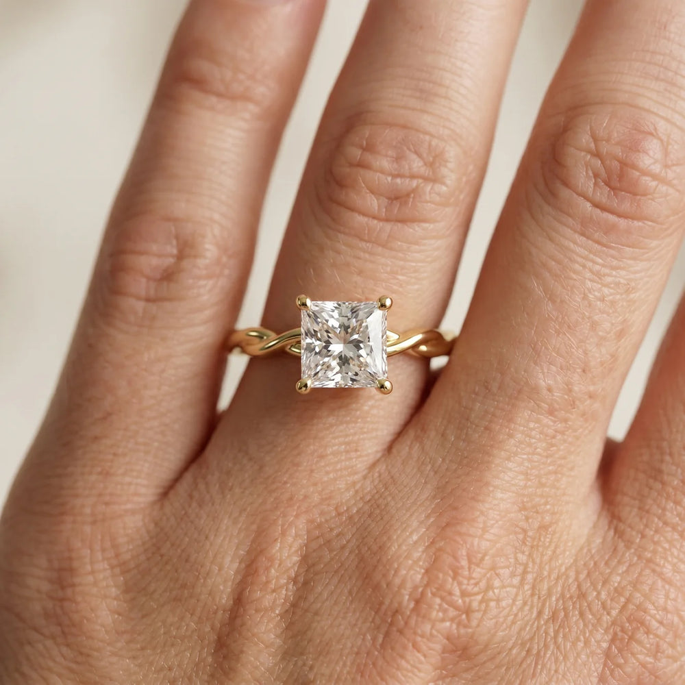 Iris Twist Asscher Diamond Engagement Ring
