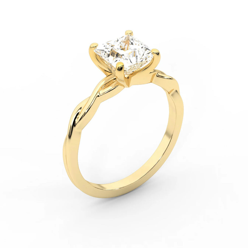 Iris Twist Asscher Diamond Engagement Ring