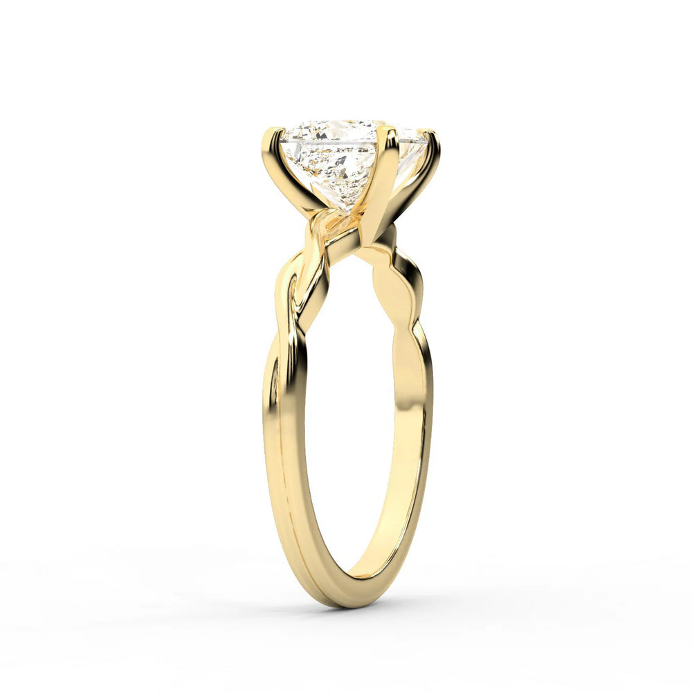 Iris Twist Asscher Diamond Engagement Ring