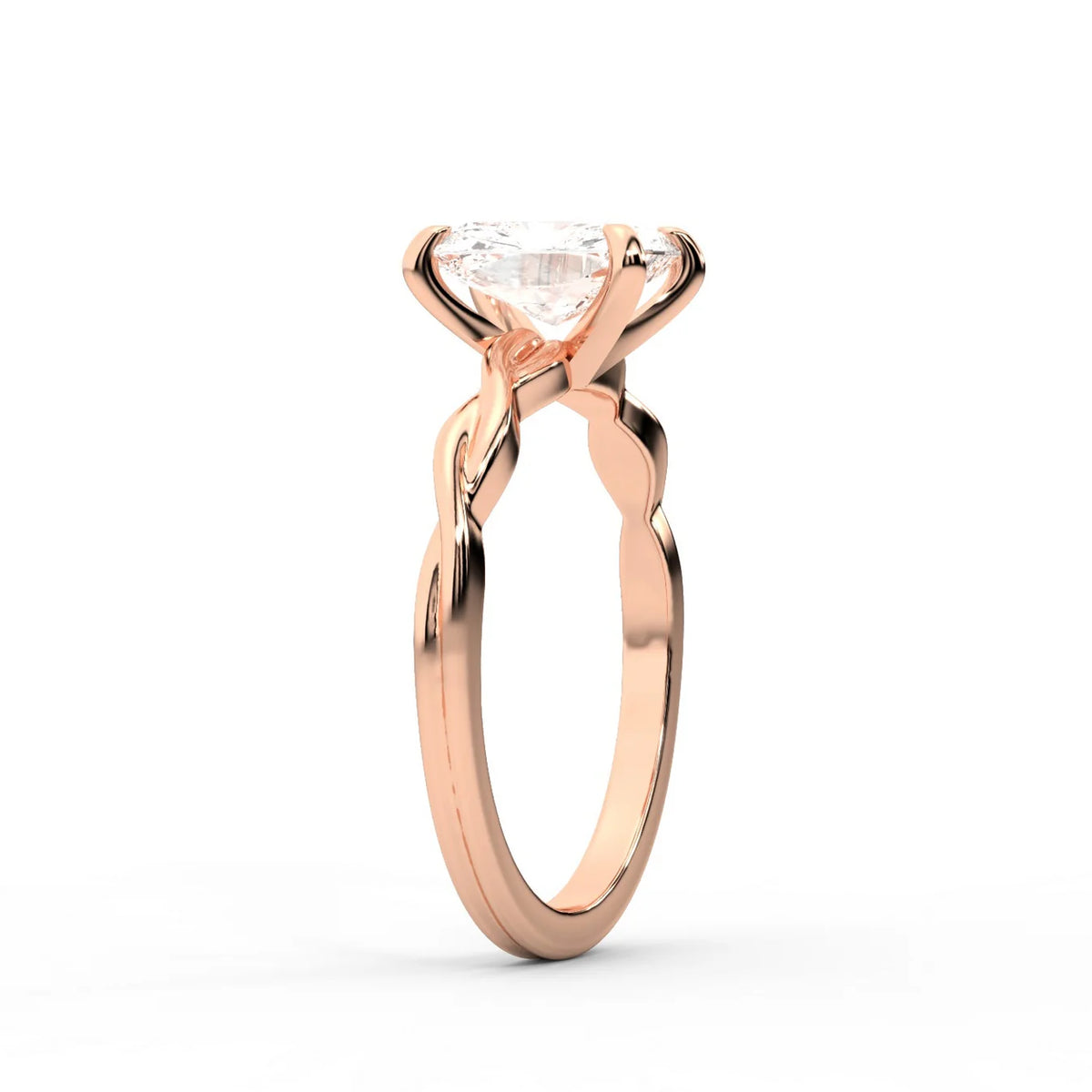 Iris Twist Asscher Diamond Engagement Ring