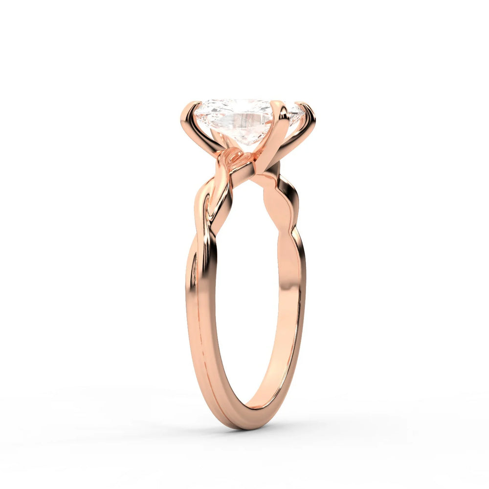 Iris Twist Asscher Diamond Engagement Ring