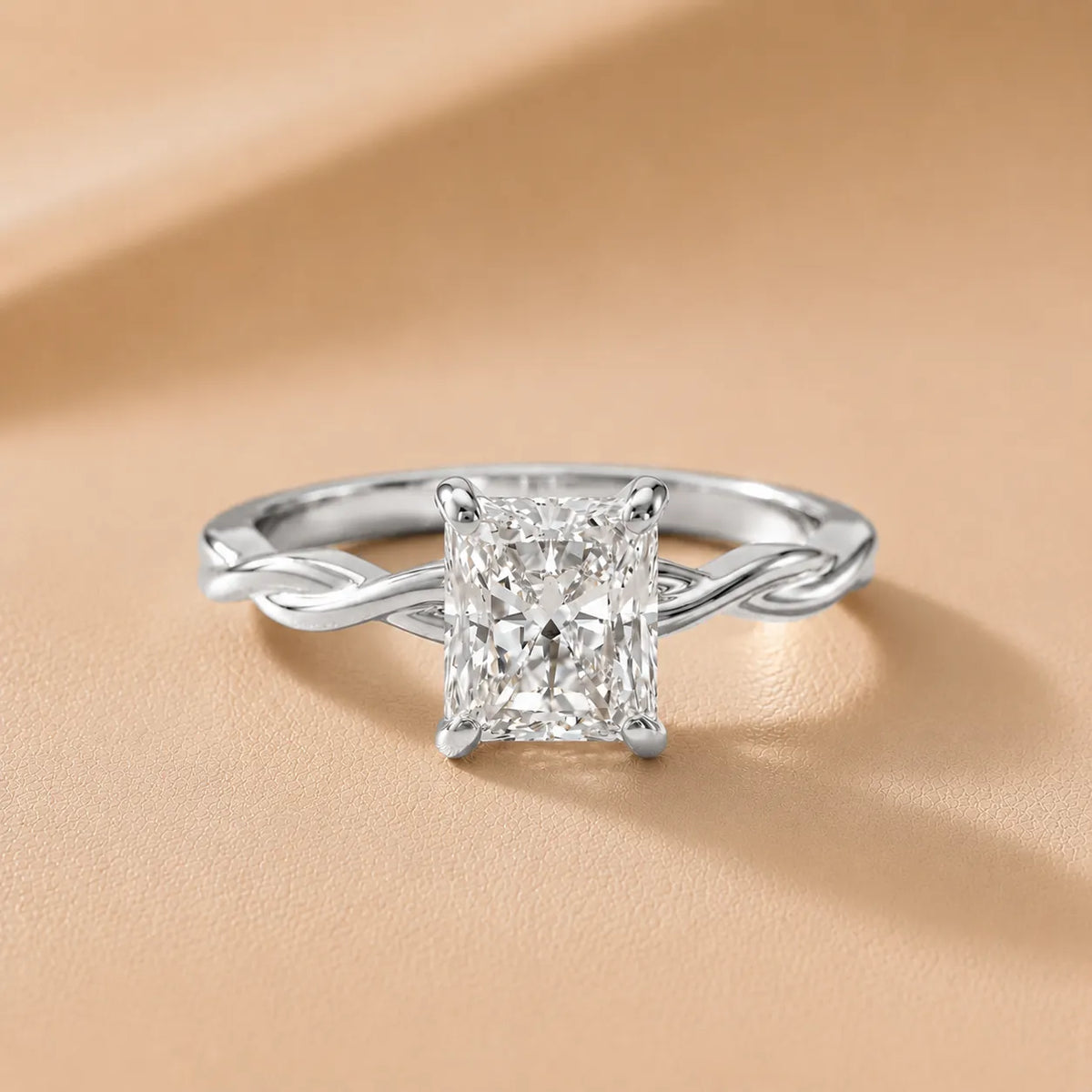 Iris Twist Asscher Diamond Engagement Ring