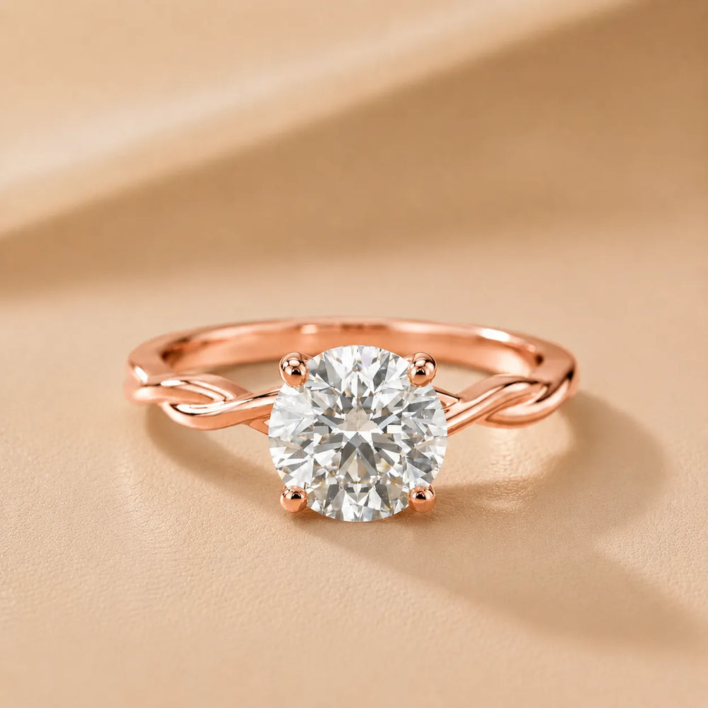 Iris Twist Asscher Diamond Engagement Ring