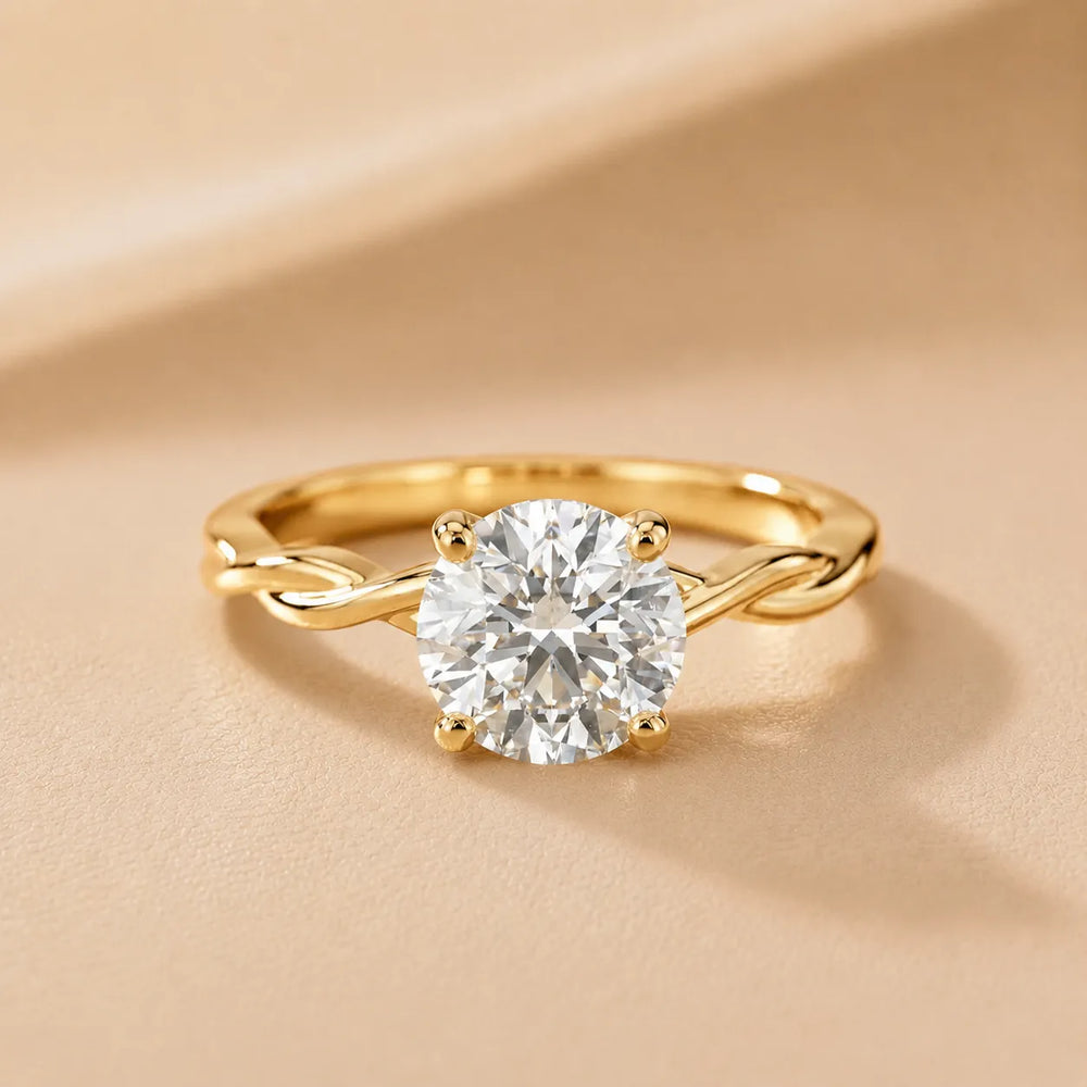 Iris Twist Asscher Diamond Engagement Ring