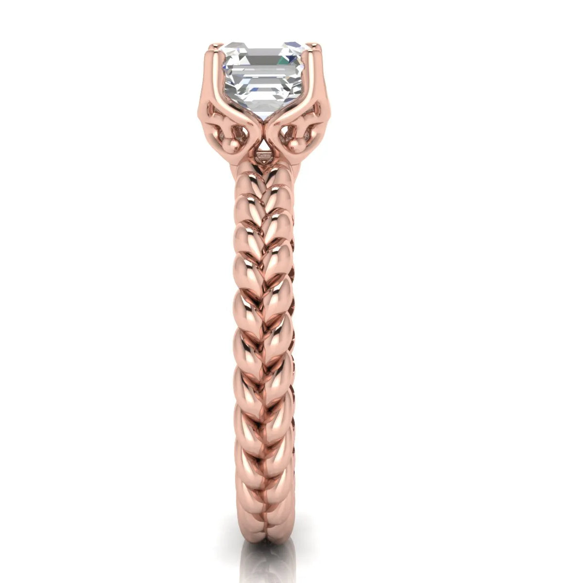Vintage-Inspired Solitaire Ring with Twisted Band