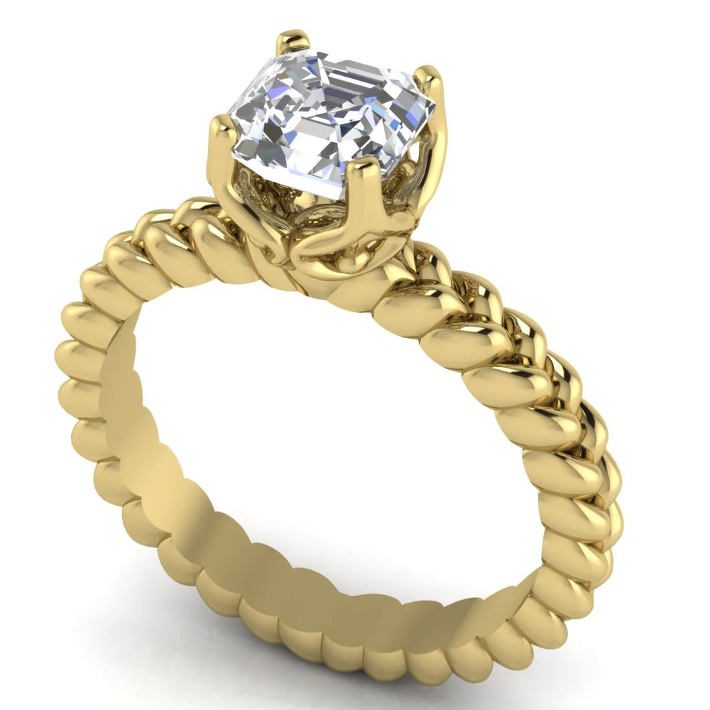 Vintage-Inspired Solitaire Ring with Twisted