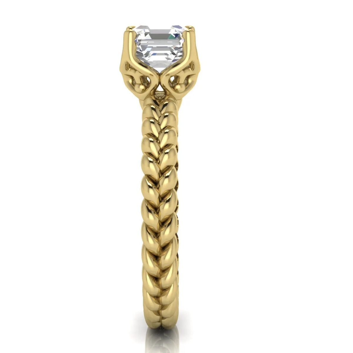 Vintage-Inspired Solitaire Ring with Twisted Band