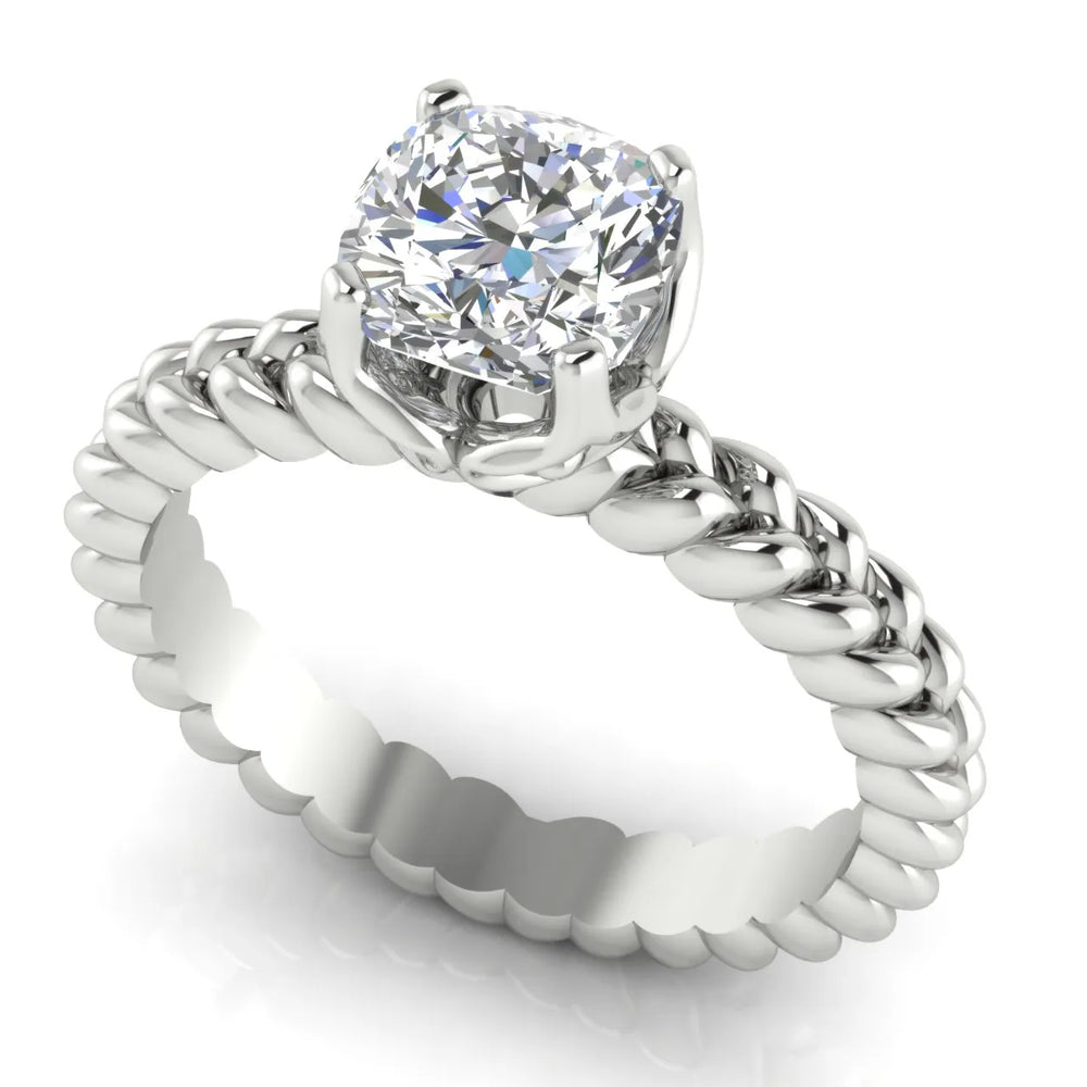 Vintage-Inspired Solitaire Ring with Twisted