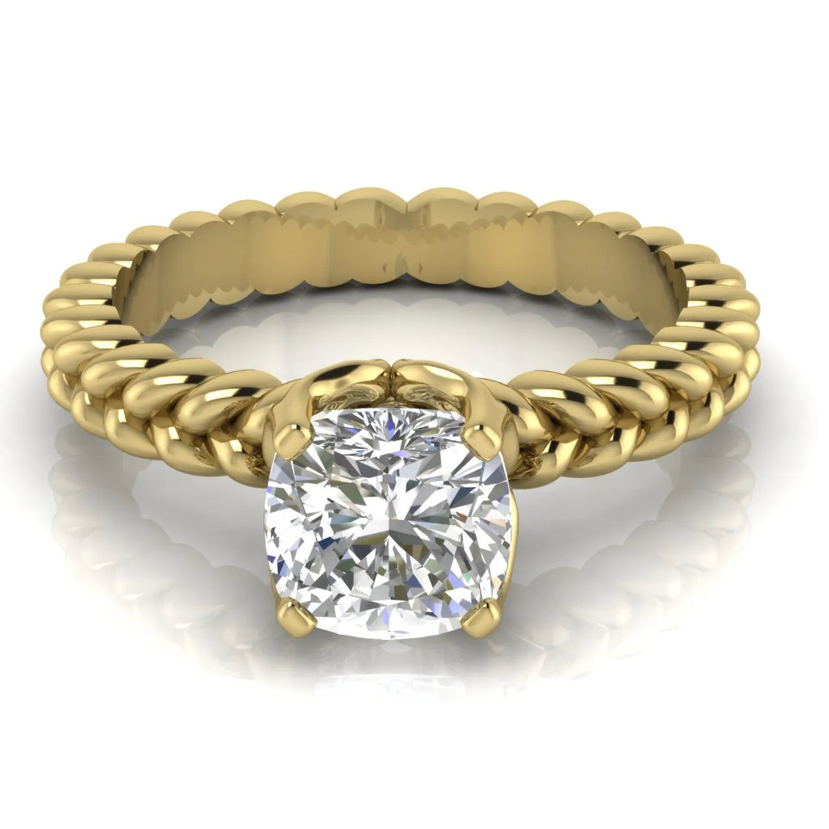 Vintage-Inspired Solitaire Ring with Twisted Band