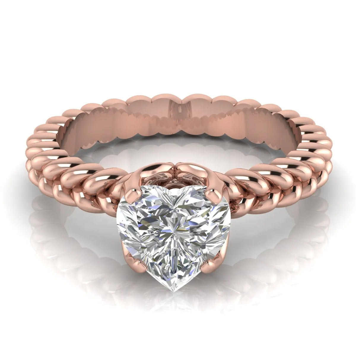 Vintage-Inspired Solitaire Ring with Twisted Band