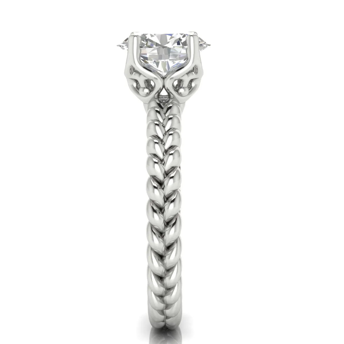 Vintage-Inspired Solitaire Ring with Twisted Band