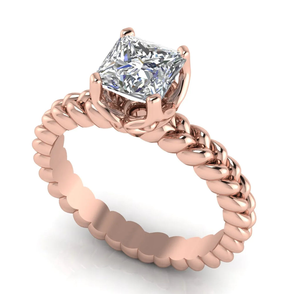 Vintage-Inspired Solitaire Ring with Twisted