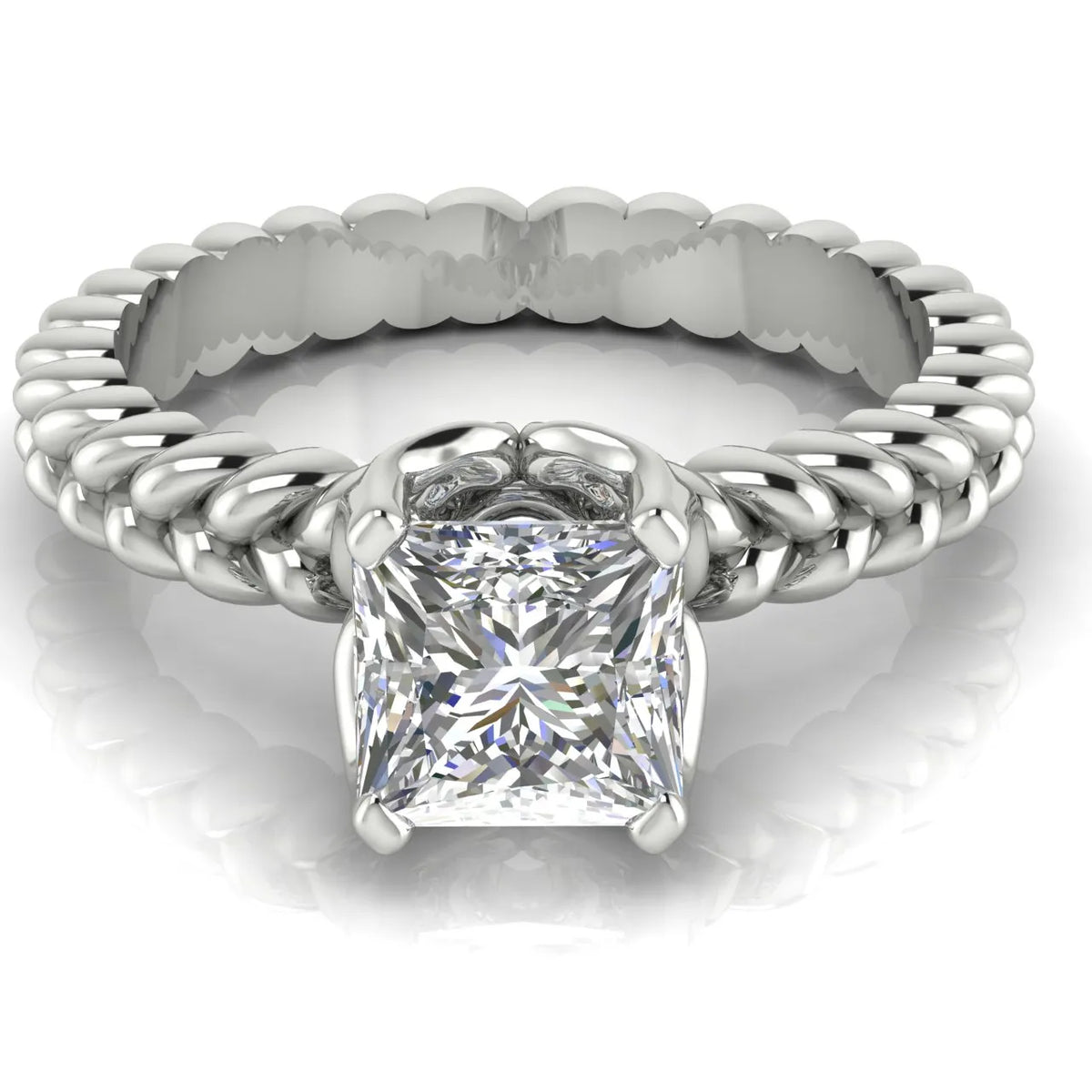 Vintage-Inspired Solitaire Ring with Twisted Band