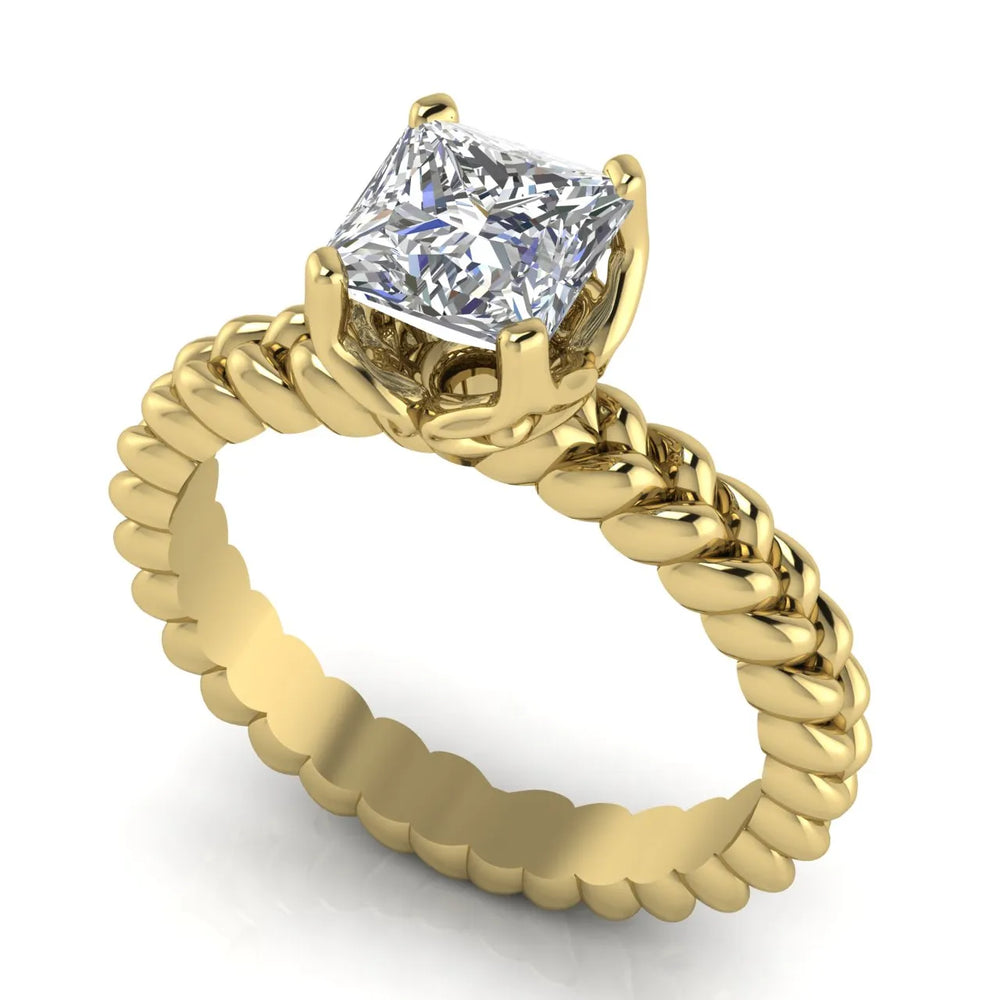Vintage-Inspired Solitaire Ring with Twisted