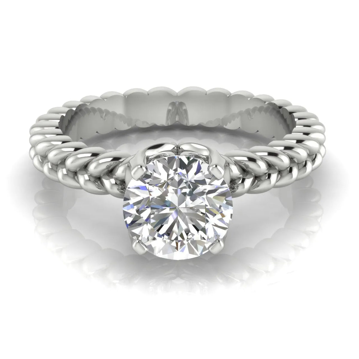 Vintage-Inspired Solitaire Ring with Twisted Band