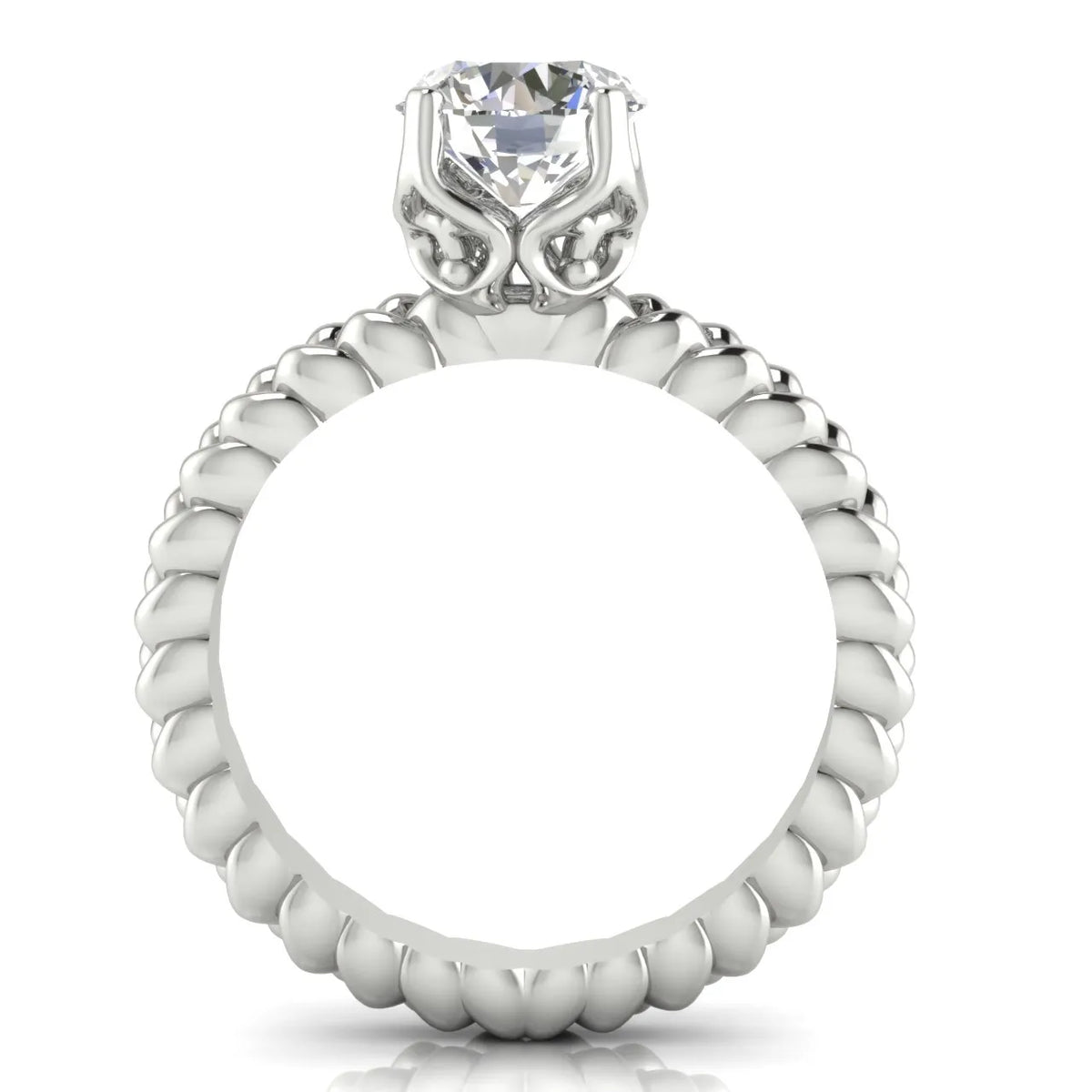 Vintage-Inspired Solitaire Ring with Twisted Band