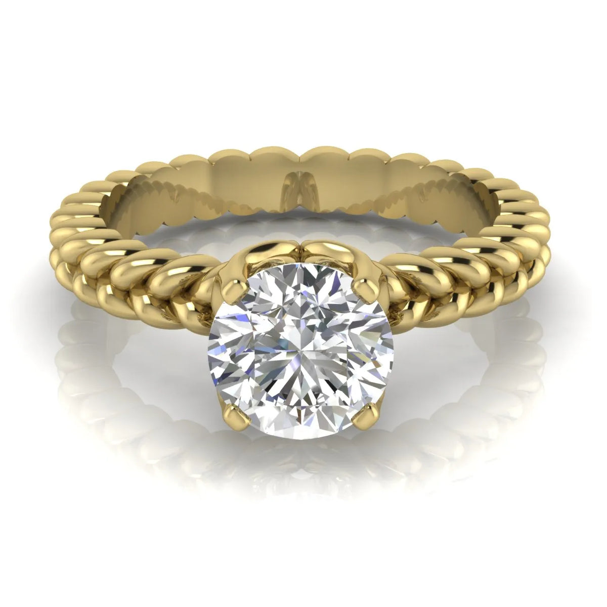 Vintage-Inspired Solitaire Ring with Twisted Band