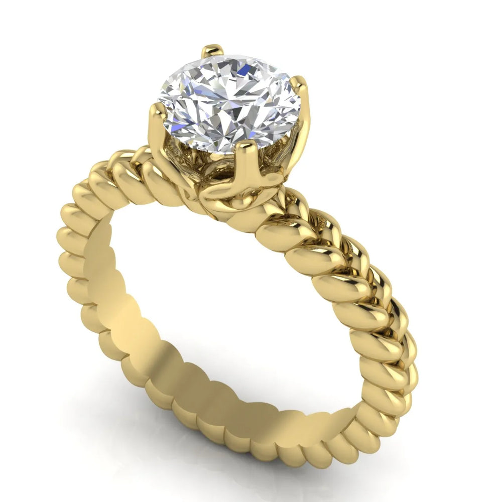 Vintage-Inspired Solitaire Ring with Twisted